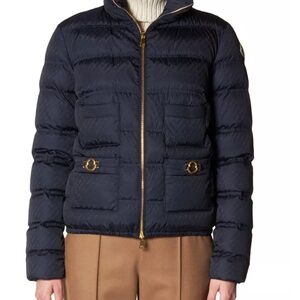 Moncler Logo Jacquard Down Puffer Down Jacket Winter Ski Outdoor Sz M